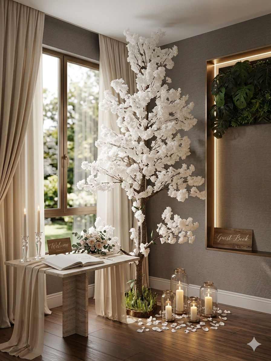 Árbol Cerezo Artificial Blanco